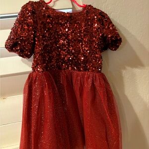 Cat and jack girls dress XS 4/5 burgundy